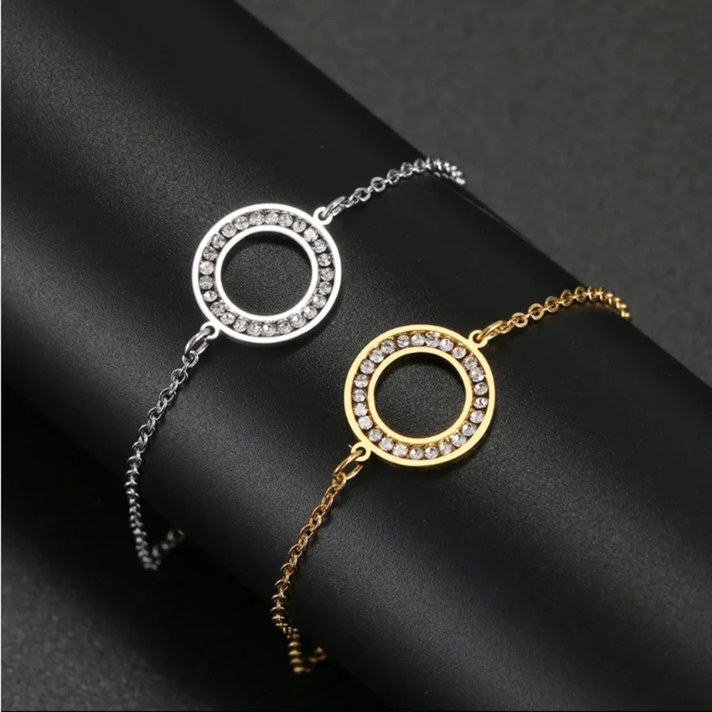 Gold Filled Cubic Zirconia Circle Eternal Bracelet